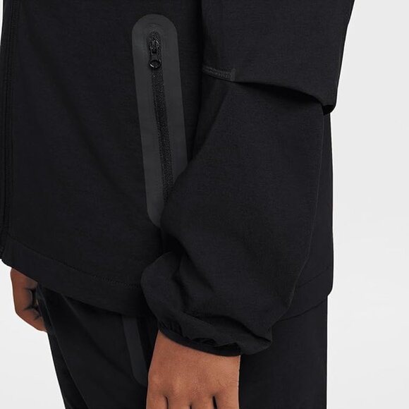 Nike Tech Big Kids Woven Jacket in Black/Black A28 - Picture 6 of 6